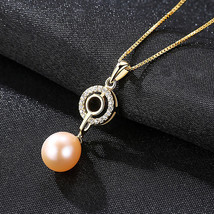 S925 Sterling Silver Necklace Silver Pearl Pendant With 3A Zircon Plated... - £18.88 GBP
