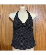 Vintage Lands&#39; End Halter style Tankini Black with White polka Dots Size 6 - $608.95 MXN