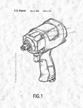Pneumatic Impact Wrench Patent Print - Gunmetal - $7.95+