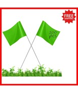 Sturdy Green Marker Flags - 200 Pack, Reusable and High Visibility for G... - $40.58