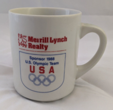 1988 US Olympic Team Merrill Lynch Sponsor Mug App 10oz 3&quot; dia by 3.75&quot; tall - £8.80 GBP