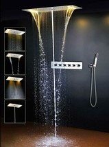 High-pressure water Saving LED Shower Set Multi-Function 15&quot;x28&quot;, Matt B... - £2,152.20 GBP