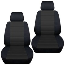 Front set car seat covers fits 1996-2020 Honda Civic   black and charcoal - $72.99