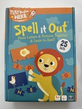 Spell it Out Match Learn Puzzle Game Play 120 Piece Letters Pictures Dam... - $16.41