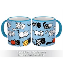 Funny Cats : Gift Mug Kids Drawing Cute Pattern Printed Pets Room Decor Domestic - £12.57 GBP