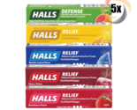5x Packs HALLS Variety Flavor Relief &amp; Defense Cough Drops ( 9 Drops Per... - £10.83 GBP