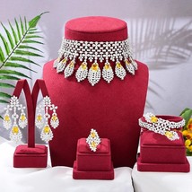 Bollywood Style Bridal Silver Plated Necklace Ring Bracelet Fashion Jewelry Set - £225.00 GBP