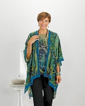 Smtihsonian Peacock Moth Kimono Silk Jacket One Size - £95.69 GBP