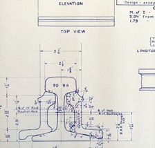 1946 Railroad Bangor Aroostook Standard Joint 80 LB Rail Blueprint H4 DW... - $84.36
