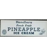 HENDLERS ICE CREAM Pineapple vintage unused paper store sign (1951) with... - $13.56 CAD