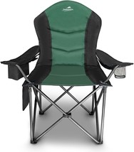 Fully Padded Camping Chair, Oversized Heavy Duty, Black &amp; Green, Single Pack - £46.49 GBP