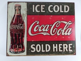 Coke Coca Cola Metal Tin Sign Reproduction 1916 Ice Cold 1299 16&quot; x 13&quot; - £10.03 GBP