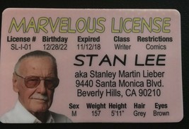 Stan Lee Marvel Comics novelty Drivers License ID collectors card Spider-Man - £7.14 GBP