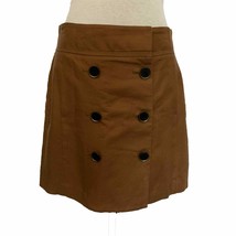 Ann Taylor Loft Button Front Brown Short Skirt Women&#39;s Size 6 Pockets - £14.80 GBP