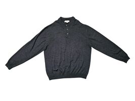 Pronto-Uomo Gray Men’s Sweater 100% Extra Fine Merino Wool Collared Size... - $19.60