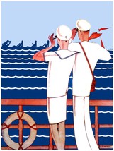 579.Marine couple on board Art Decor POSTER.Graphics to decorate home office. - £13.66 GBP+
