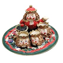 Pretend Play Nutcracker Christmas Miniature 7 Piece Doll House Toy Tea Set For 2 - £7.03 GBP