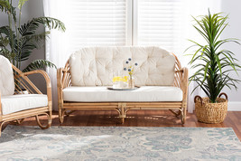 Mathias Natural Brown Antique Rattan Loveseat - $13,760.59 MXN
