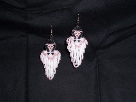 New Handmade Indian Maiden Angel Dangle Seed Bead Earrings  - £8.48 GBP