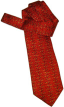 Valentino Men&#39;s Orange Yellow &amp; Red Gemetric Silk Tie Unworn Vintage 199... - £11.84 GBP