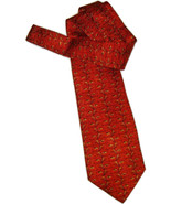 Valentino Men&#39;s Orange Yellow &amp; Red Gemetric Silk Tie Unworn Vintage 199... - £11.83 GBP
