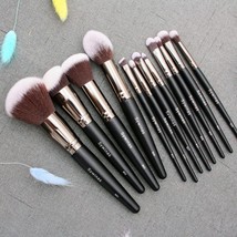 Sywinas Black Makeup Brushes Set 12pcs High Quality Synthetic Hair Foundation Co - £31.41 GBP
