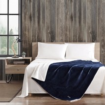 Blue Eddie Bauer Ultra-Plush Collection Throw Blanket, Reversible Sherpa Fleece - $32.95