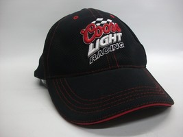 Coors Light Racing Spell Out Hat Black Hook Loop Baseball Cap - £15.97 GBP