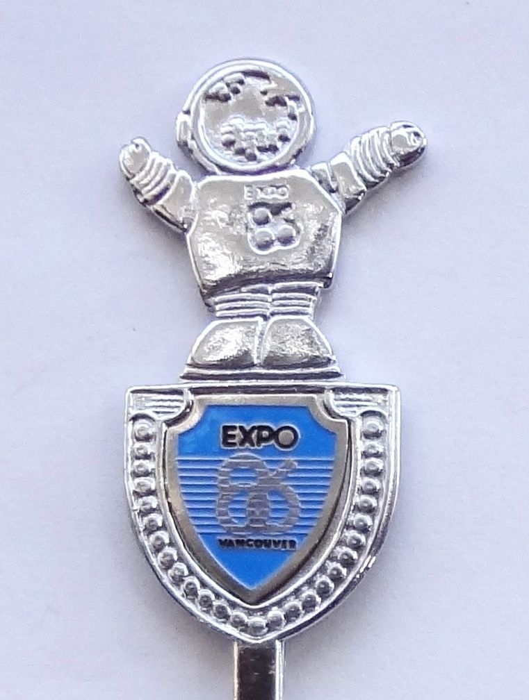 Collector Souvenir Spoon Canada BC Vancouver Expo 86 Mascot Expo Ernie Figural - $9.99