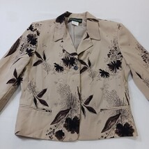 Studio 205 Women's Beige/Brown Front Button Floral Blazer Jacket Size 12 image 13