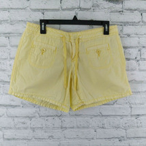 Gap Shorts Womens 4 Yellow Low Rise Pockets Drawstring Cotton Lightweight - £11.50 GBP