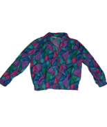 Vintage bomber style bold  geometric print jacket Teddi brand size medium - $604.98 MXN