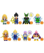 8Pcs Dragon Ball Gotenks Vegetto Minifigure Cell Gohan Goku Buu Mini Blo... - $36.69 CAD