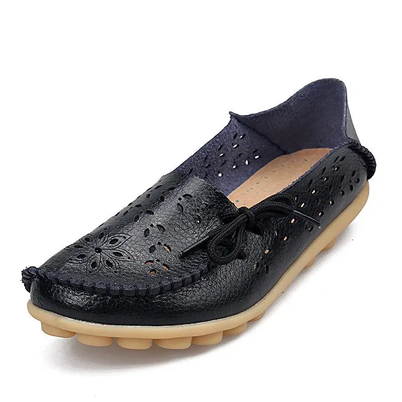 Women&#39;s Casual Shoes Leather Woman Loafers Slip-On Female Flats Moccasins Ladies - $68.53