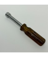 RARE Vintage AWARD 1/3&quot; Nut Driver with 6 Point Hex Head Brown Handle USA - £37.10 GBP
