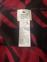 Lacoste Live Men’s Red Black Wool Blend Scarf Made in Italy NWT Fringe Logo image 5