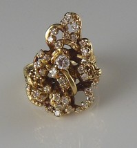 Authenticity Guarantee Vintage 14K Solid GOLD DIAMOND Nugget RING Custom Mad... - £3,608.78 GBP