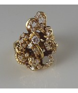 Authenticity Guarantee Vintage 14K Solid GOLD DIAMOND Nugget RING Custom... - £3,653.83 GBP