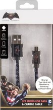 NEW Sakar Batman Vs Superman Universal 3ft 3&#39; Micro-USB Data Sync &amp; Charge Cable - £5.49 GBP