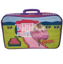 VINTAGE 1992 ERO MATTEL BARBIE SUITCASE TRAVEL BAG ZIPPERED KIDS LUGGAGE - $56.05