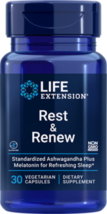 MAKE OFFER! 3 Pack Life Extension Rest &amp; Renew melatonin ashwagandha sleep - £31.71 GBP