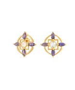 KICKY &amp; PERKY Sterling Silver Gold Plated Womens Studs Earrings Jewelry ... - $119.63 CAD