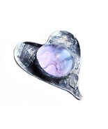 Pink Rose  violet heart luminous glass-metal brooch love glass ball  uni... - $36.00