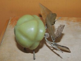 Vintage Chinese Jade Persimmon Branch Leaves Jadeite Nephrite pale celad... - $82.04 CAD