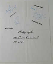Mike Matheny Matt Morris Vina Signed Sheet Vintage 2001 St. Louis Cardinals - £11.91 GBP