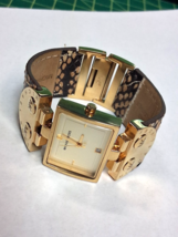 Michael Kors Womens Brown Leather Gold Steel Square Watch MK2114 - $54.45