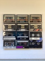 Lot of 12 High Bias Cassette Tapes Sold as Blanks Maxell TDK Sony Fuji See Photo - £19.43 GBP