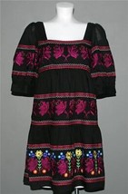 MODA INT&#39;L Victoria&#39;s Secret Heavily Embroidered Floral Peasant Style Dress Wm 4 - £42.35 GBP