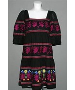 MODA INT&#39;L Victoria&#39;s Secret Heavily Embroidered Floral Peasant Style Dr... - $52.99