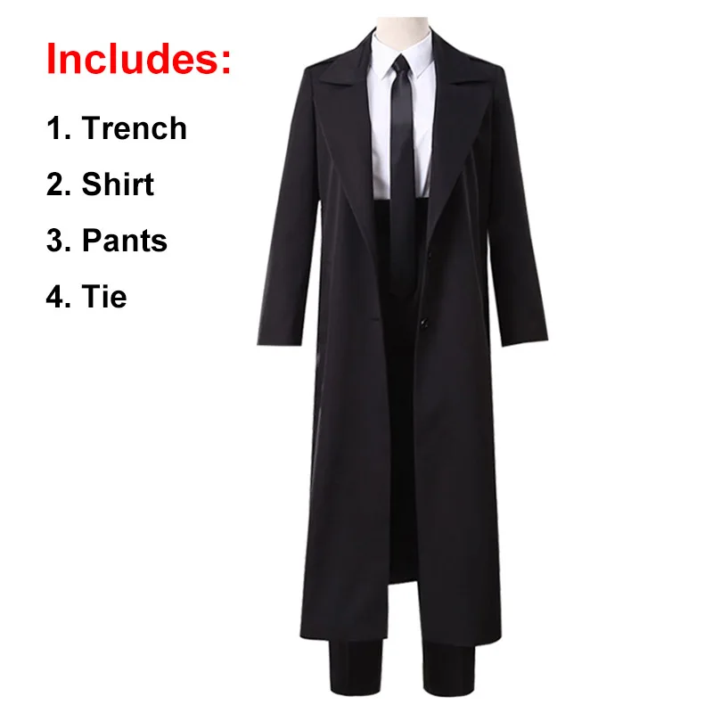  Comic Chainsaw Man Costumes Makima Cosplay Nurse Uniform Dress Black Suit Trenc - £92.06 GBP